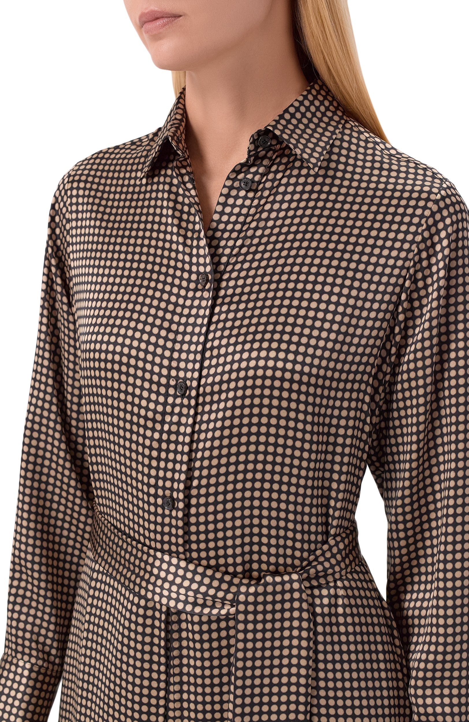 Атласное платье KITON бежевого цвета по цене 334500 руб., арт. D55315K0584I, фото 4 Атласное платье KITON, арт. D55315K0584I, фото 4