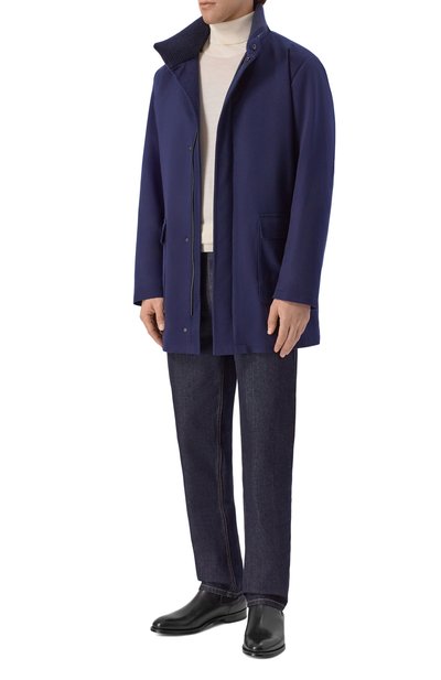 Кашемировое пальто KITON темно-синего цвета по цене 1310000 руб., арт. UW2479AV0401L, фото 2 Кашемировое пальто KITON, арт. UW2479AV0401L, фото 2