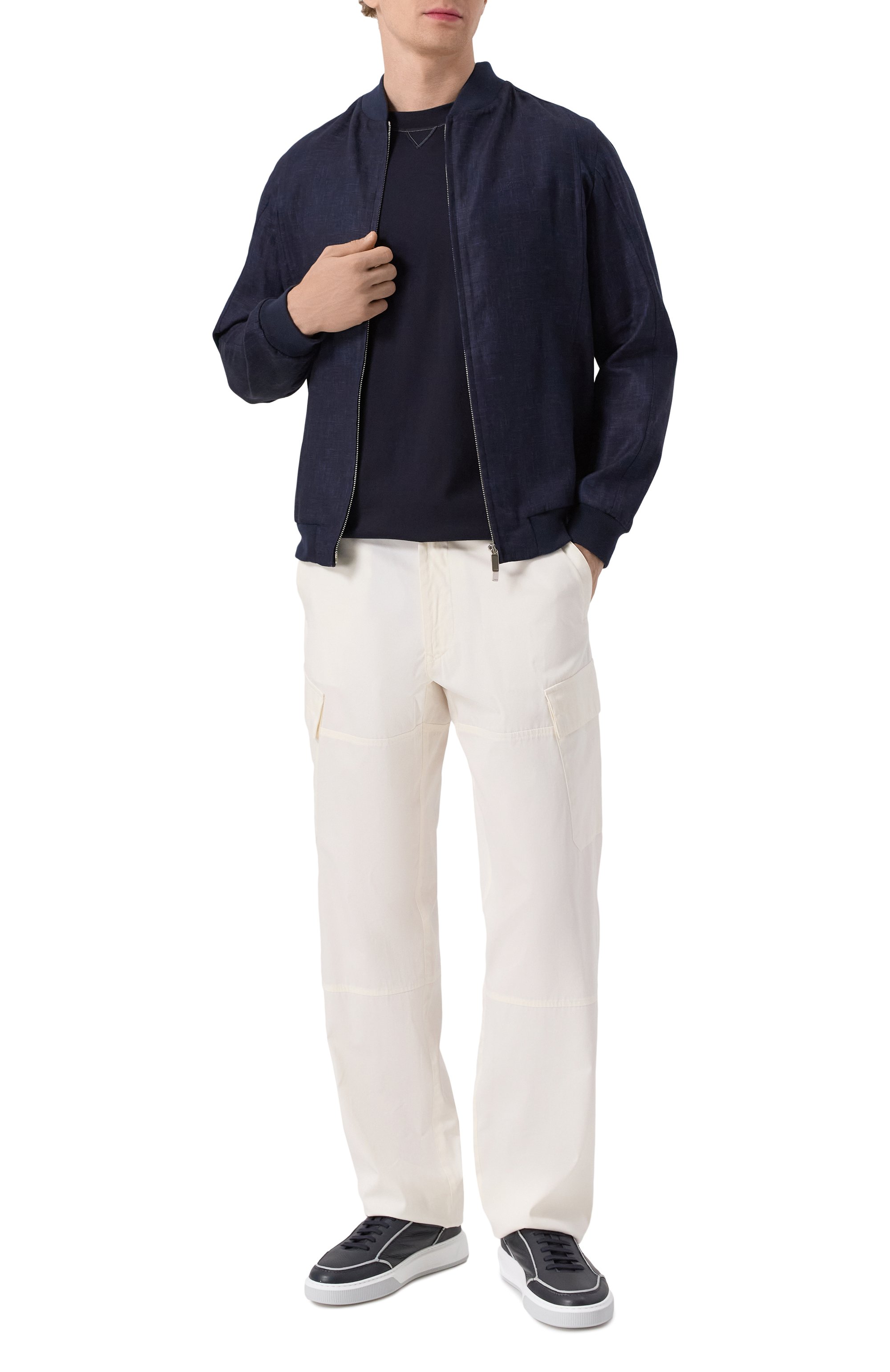 Брюки-карго из хлопка и шелка ZILLI, арт. CPPT09M010790043U, фото 2