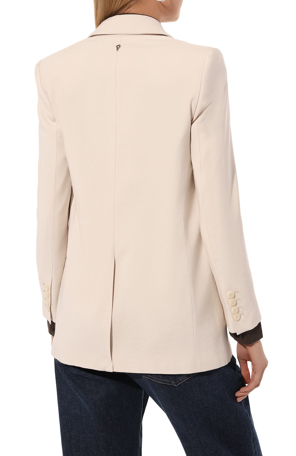 Жакет из вискозы DONDUP кремового цвета по цене 85000 руб., арт. DJ563/IF0036D/XXX, фото 4 Жакет из вискозы DONDUP, арт. DJ563/IF0036D/XXX, фото 4