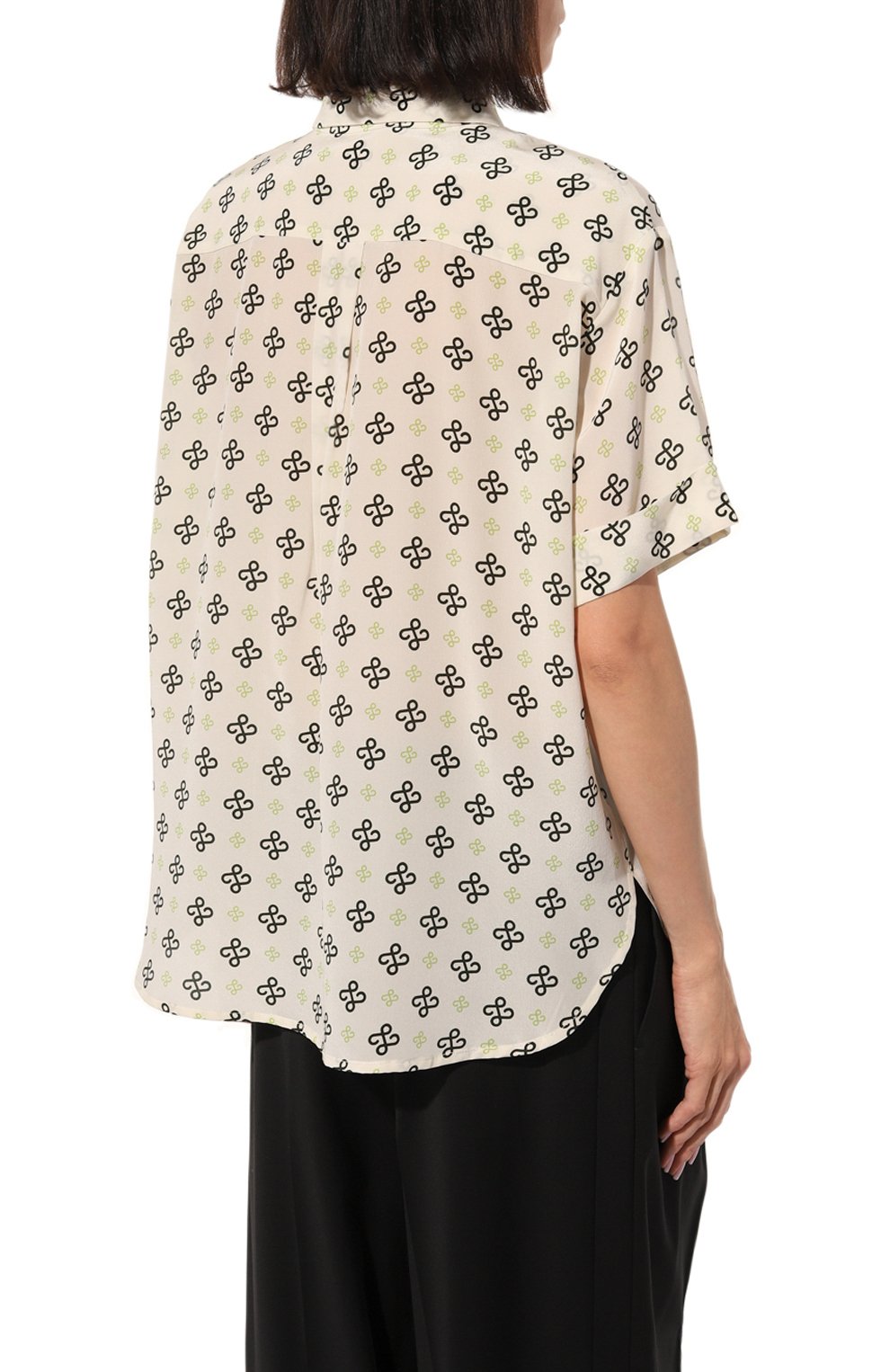 Шелковая рубашка AND THE BRAND кремового цвета по цене 47320 руб., арт. BL001-7003-15Z-S23, фото 4 Шелковая рубашка AND THE BRAND, арт. BL001-7003-15Z-S23, фото 4