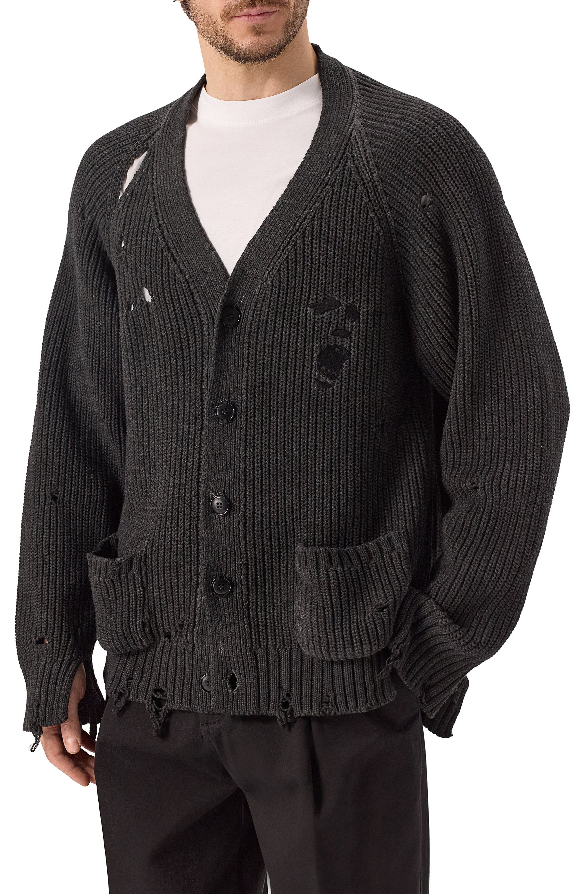 Хлопковый кардиган AN OTHER DATE черного цвета по цене 41950 руб., арт. S25MA0DCA198, фото 3 Хлопковый кардиган AN OTHER DATE, арт. S25MA0DCA198, фото 3