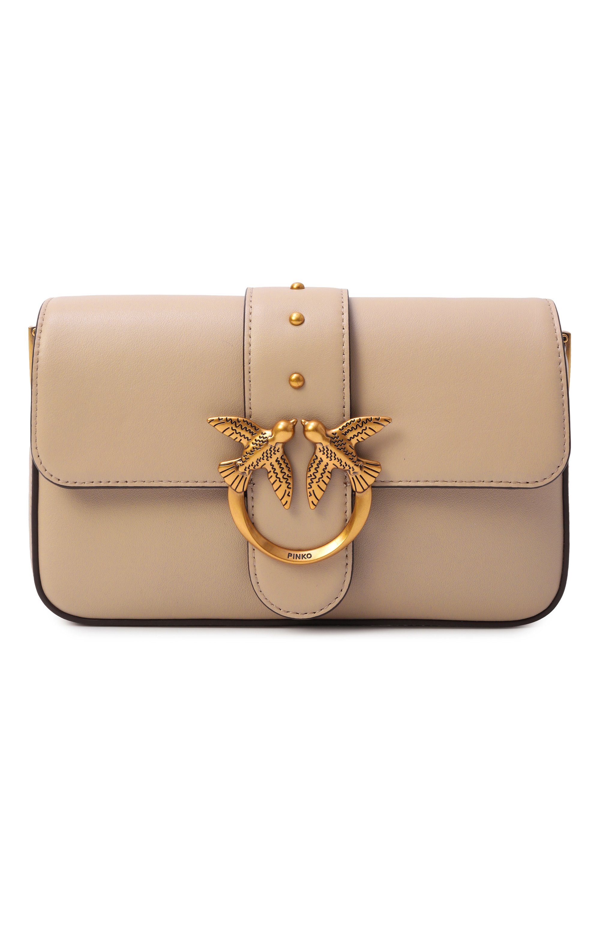 Сумка love one mini PINKO светло-бежевого цвета по цене 27800 руб., арт. 104340/A0Q0, фото 1 Сумка love one mini PINKO, арт. 104340/A0Q0, фото 1