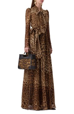 Женская сумка sicily shopper small DOLCE & GABBANA леопардового цвета, арт. BB7728/B6I37 | Фото 7 (Размер: small; Материал: Текстиль; Ремень/цепочка: На ремешке)