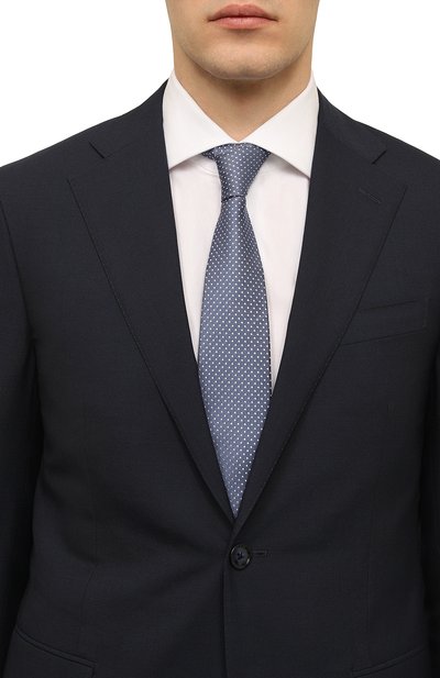 Шелковый галстук CANALI синего цвета по цене 17600 руб., арт. 18/HJ03735, фото 2 Шелковый галстук CANALI, арт. 18/HJ03735, фото 2