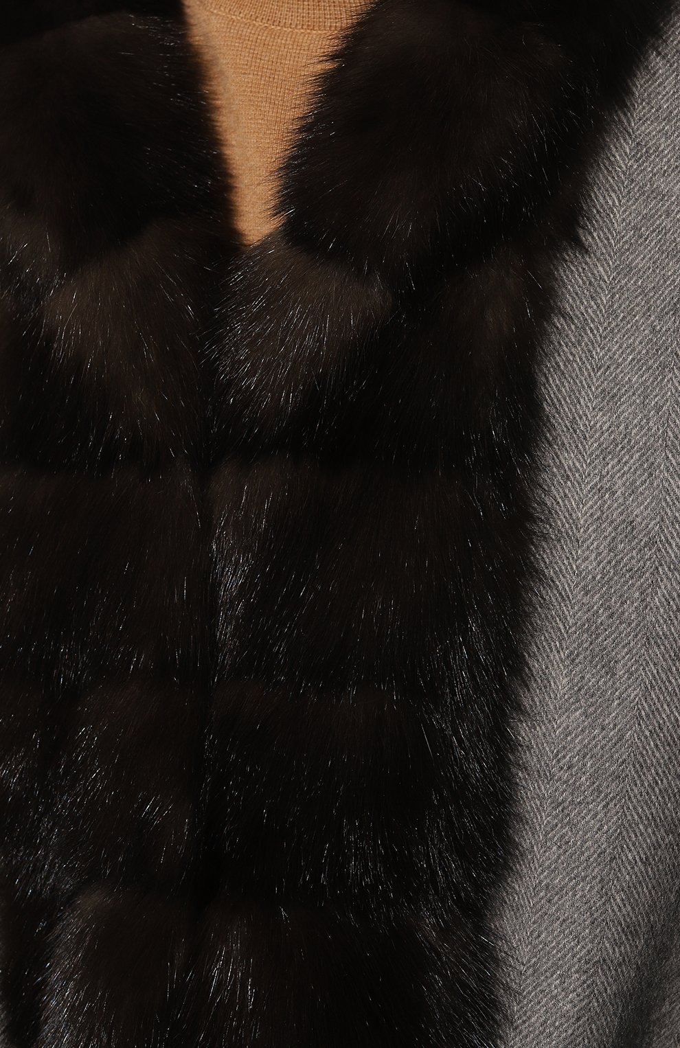 Кашемировое пальто с отделкой из меха соболя SABLEFUR, арт. 72213-SB-03, фото 5