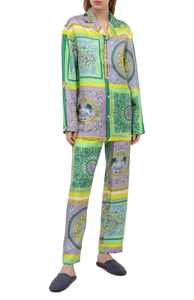 Шелковая рубашка VERSACE сиреневого цвета по цене 151000 руб., арт. AUD05056/1F00508, фото 2 Шелковая рубашка VERSACE, арт. AUD05056/1F00508, фото 2
