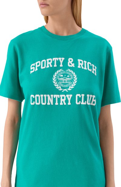 Хлопковая футболка SPORTY AND RICH, арт. T0089625218GR37, фото 5