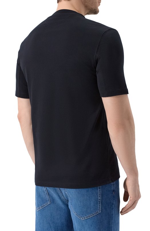 Хлопковая футболка Brunello Cucinelli M0B138520 Чёрный  M0B138520 Фото 4
