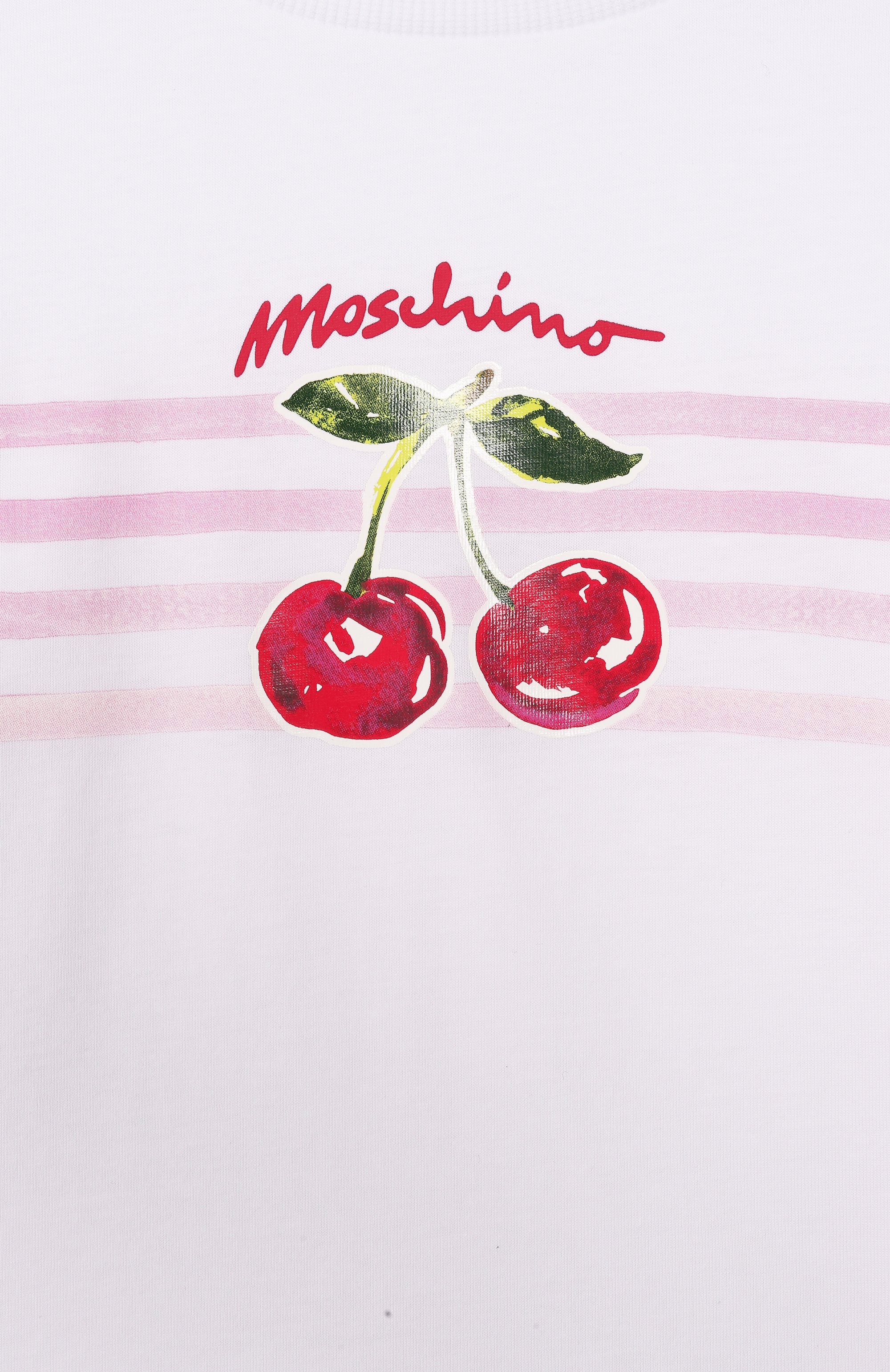 Хлопковая футболка MOSCHINO белого цвета по цене 11150 руб., арт. HDM06Y/LAA02_001, фото 3 Хлопковая футболка MOSCHINO, арт. HDM06Y/LAA02_001, фото 3