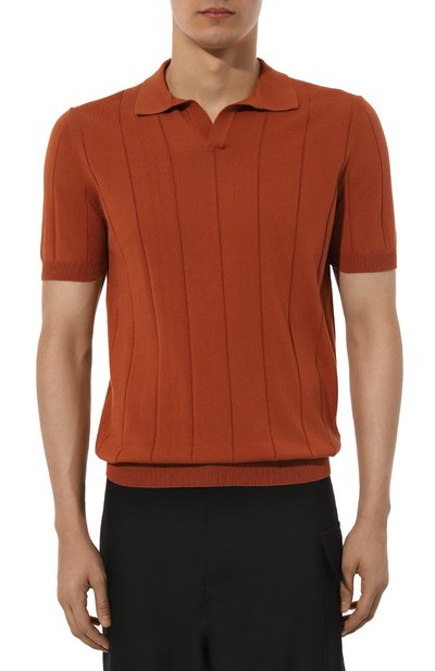 Хлопковое поло ANDREA CAMPAGNA коричневого цвета по цене 41700 руб., арт. 57191/20660, фото 3 Хлопковое поло ANDREA CAMPAGNA, арт. 57191/20660, фото 3