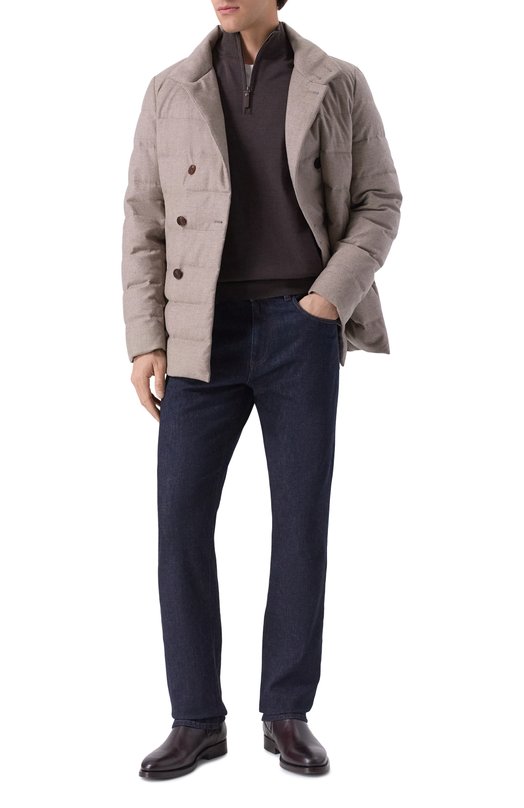 Шерстяной джемпер Canali C0015/MK00077 Коричневый  C0015/MK00077 Фото 2