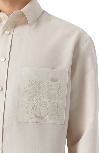 Рубашка изо льна и хлопка CANALI, арт. CSL204R/GL03647, фото 5