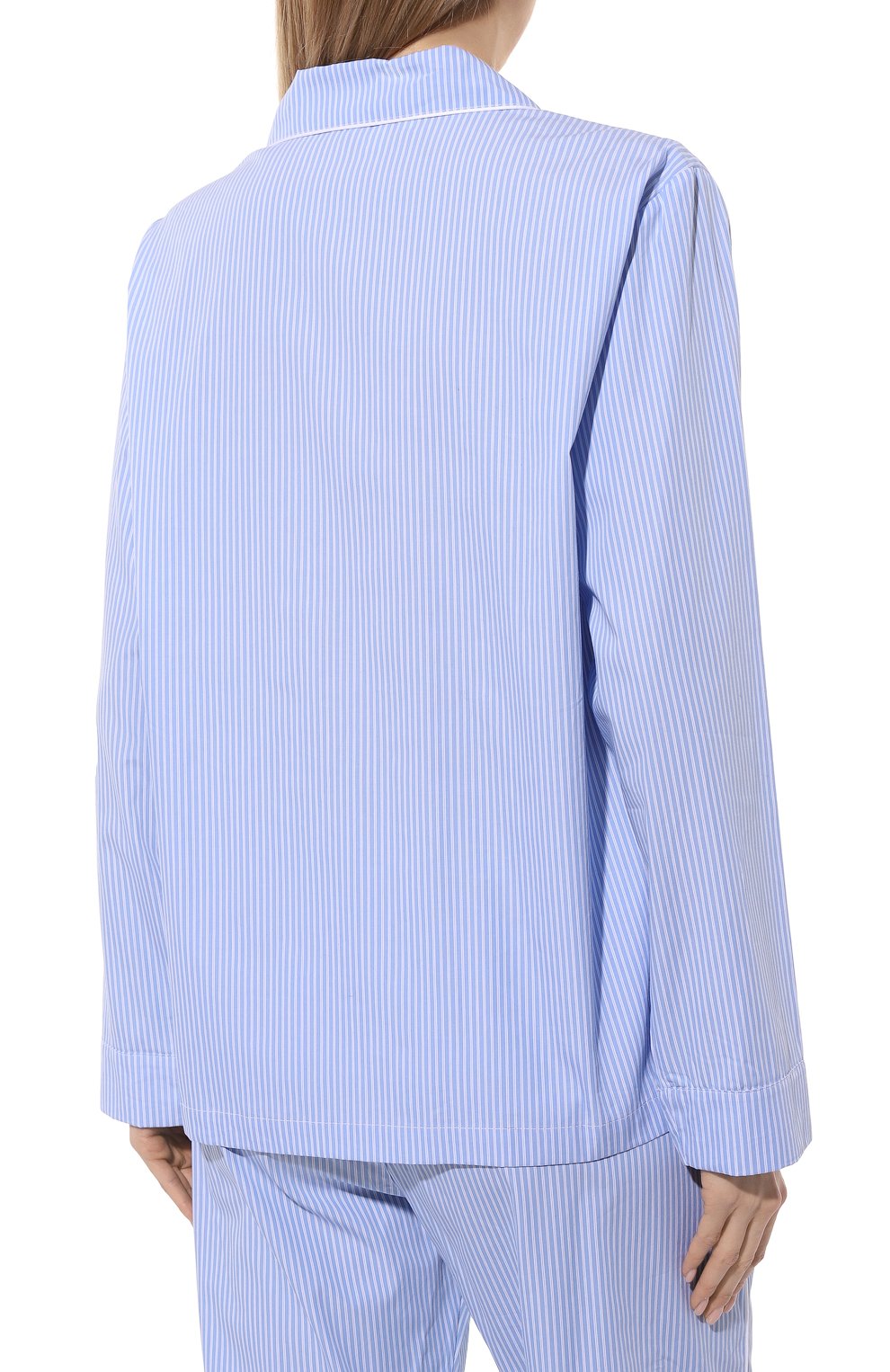 Хлопковая блузка SPORTY AND RICH голубого цвета по цене 19400 руб., арт. SI021501651ST03, фото 4 Хлопковая блузка SPORTY AND RICH, арт. SI021501651ST03, фото 4