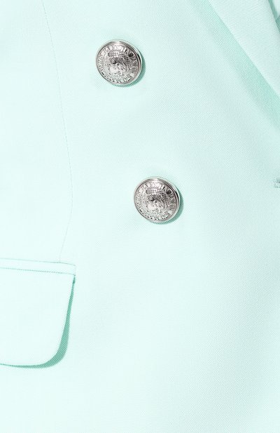 Шерстяной жакет BALMAIN бирюзового цвета по цене 190500 руб., арт. RF17204/W022, фото 5 Шерстяной жакет BALMAIN, арт. RF17204/W022, фото 5