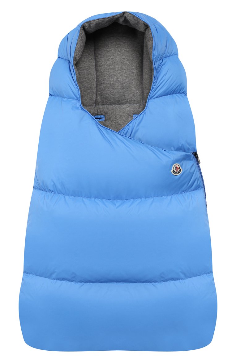 Детский конверт MONCLER ENFANT голубого цвета, арт. E2-951-00828-05-53079 | Фото 1 (Материал: Синтетический материал, Текстиль; Статус проверки: Проверена категория, Проверено; Материал сплава: Проставлено, Проверено; Нос: Не проставлено)