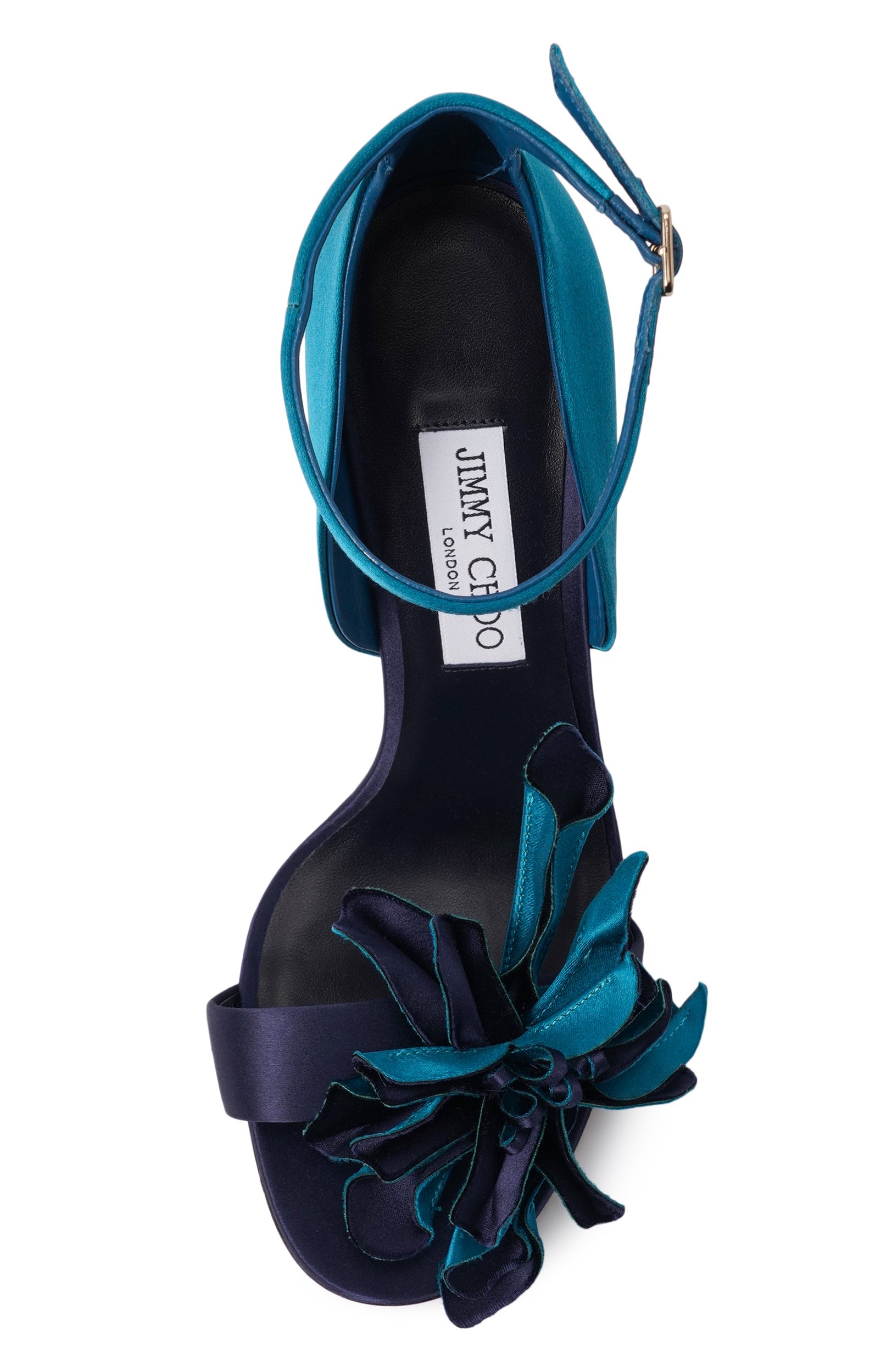 Текстильные босоножки coko 100 JIMMY CHOO бирюзового цвета по цене 138500 руб., арт. C0K0 100/KRQ, фото 6 Текстильные босоножки coko 100 JIMMY CHOO, арт. C0K0 100/KRQ, фото 6