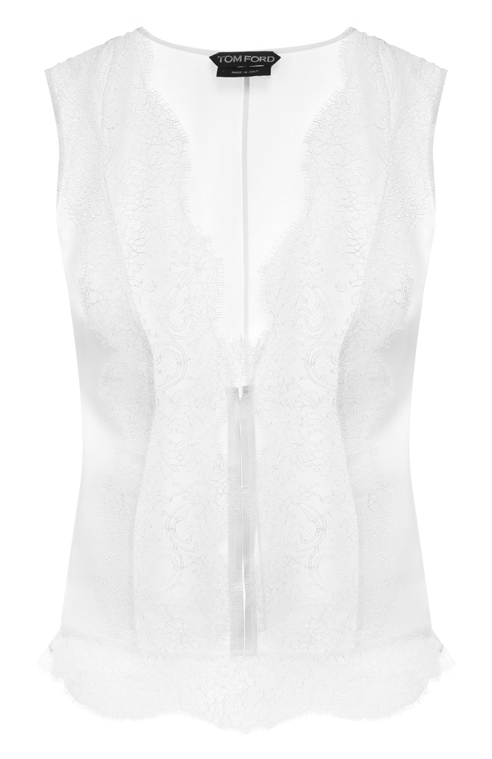 Шелковый топ TOM FORD белого цвета по цене 151500 руб., арт. TS1861-FAX334, фото 1 Шелковый топ TOM FORD, арт. TS1861-FAX334, фото 1