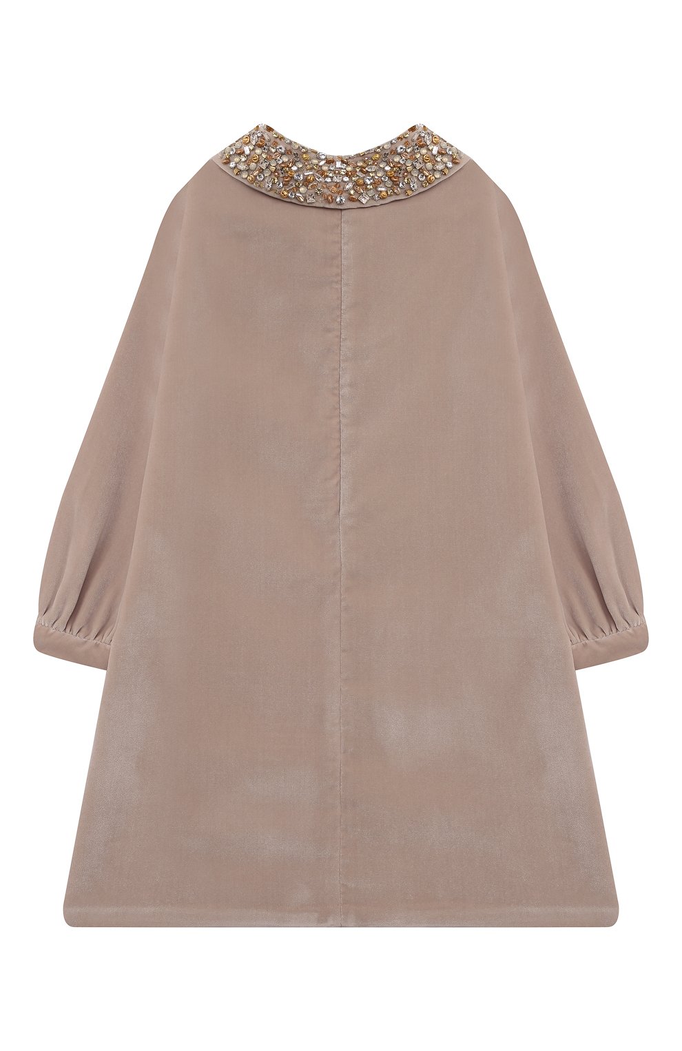 Бархатное платье IL GUFO бежевого цвета по цене 58200 руб., арт. A24VL595V0016/5A-8A, фото 2 Бархатное платье IL GUFO, арт. A24VL595V0016/5A-8A, фото 2
