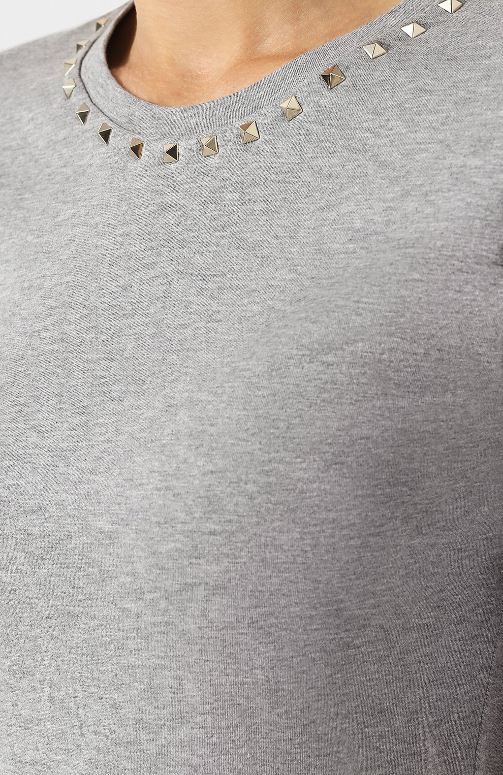 Хлопковая футболка с круглым вырезом и декоративной отделкой VALENTINO, арт. QB3MG03A48T, фото 5