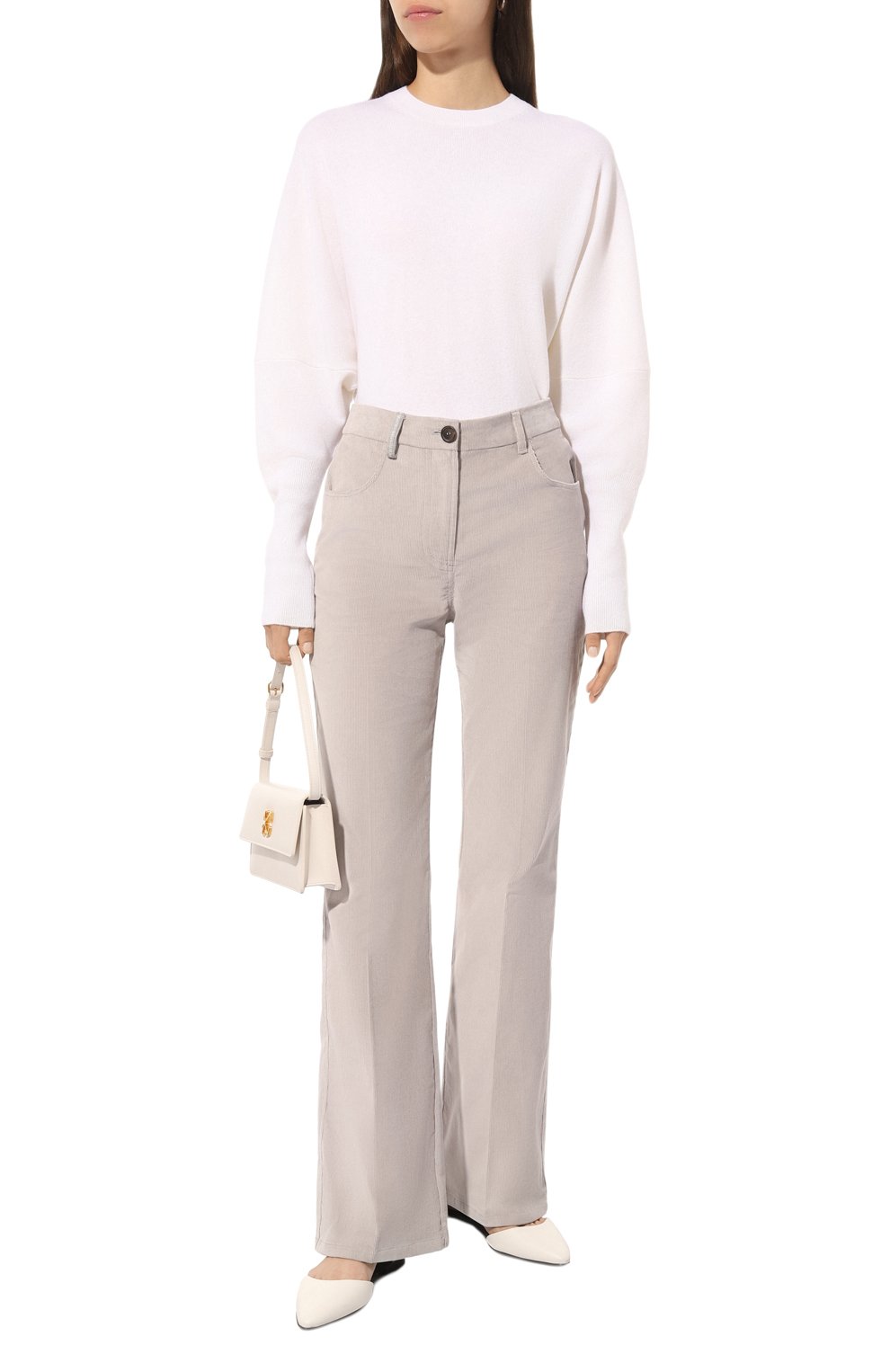 Вельветовые брюки LORENA ANTONIAZZI светло-серого цвета по цене 59150 руб., арт. I2450PA98A/4245, фото 2 Вельветовые брюки LORENA ANTONIAZZI, арт. I2450PA98A/4245, фото 2