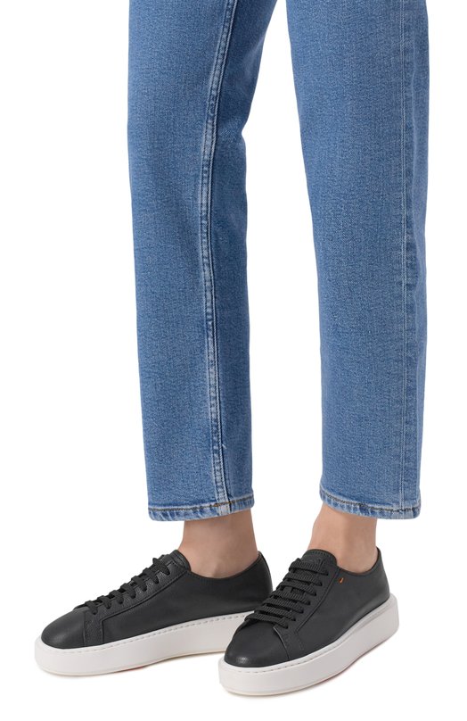 Кожаные кеды Santoni WBCG61322BARCDYI Чёрный  WBCG61322BARCDYI Фото 2