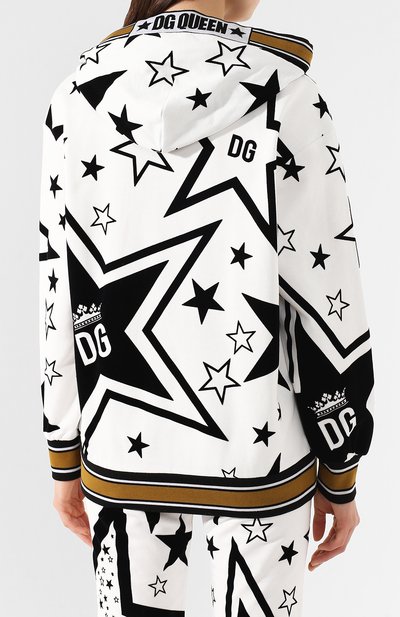 Хлопковое худи DOLCE & GABBANA черно-белого цвета по цене 117000 руб., арт. F9G69T/G7UAL, фото 4 Хлопковое худи DOLCE & GABBANA, арт. F9G69T/G7UAL, фото 4
