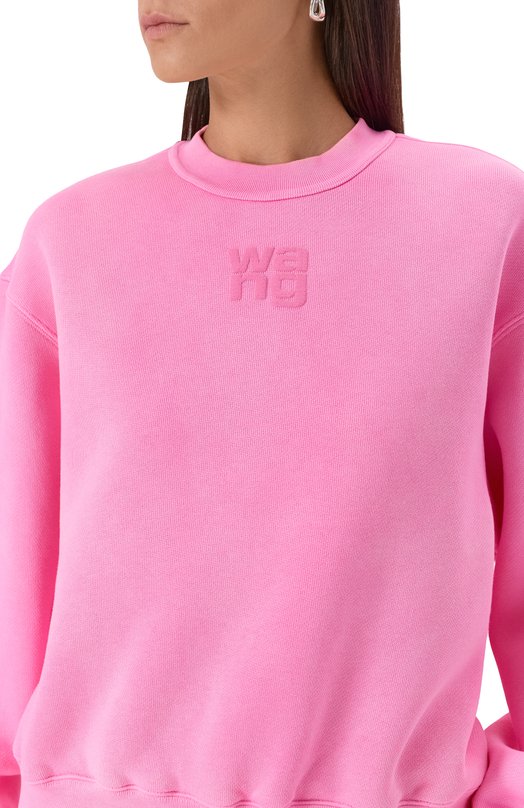 Хлопковый свитшот alexanderwang.t 4CC3241518 Розовый  4CC3241518 Фото 5