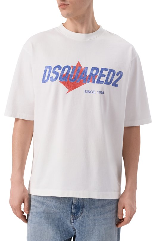 Хлопковая футболка Dsquared2 S74GD1556/D20106 Белый  S74GD1556/D20106 Фото 3