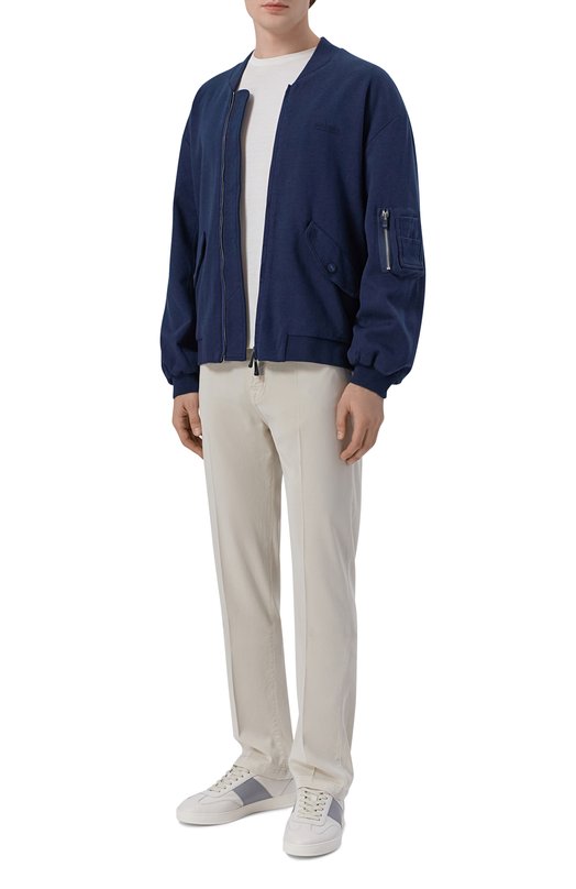 Кожаные кеды Kiton USSA396N01380 Белый  USSA396N01380 Фото 2