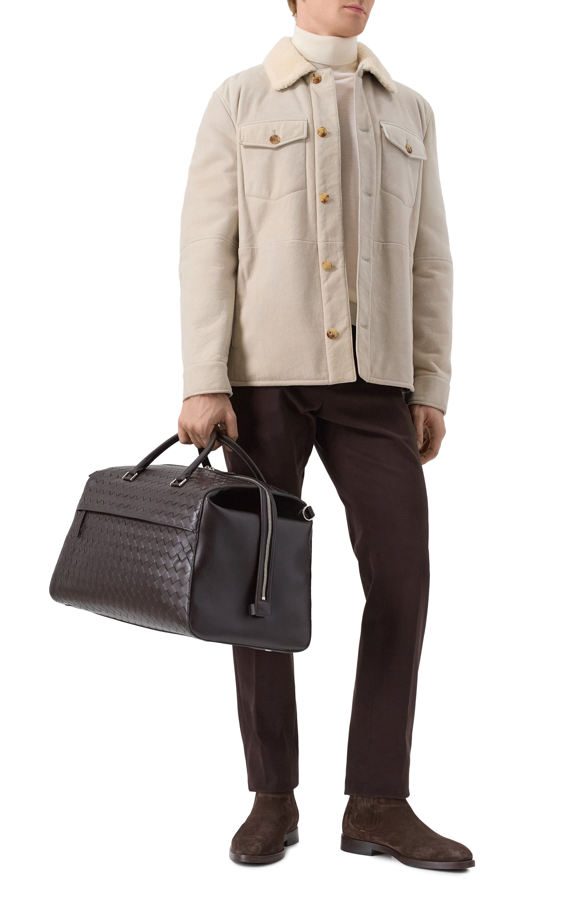 Сумка zip tape weekender BOTTEGA VENETA темно-коричневого цвета по цене 651500 руб., арт. 815814/V2HL1, фото 7 Сумка zip tape weekender BOTTEGA VENETA, арт. 815814/V2HL1, фото 7