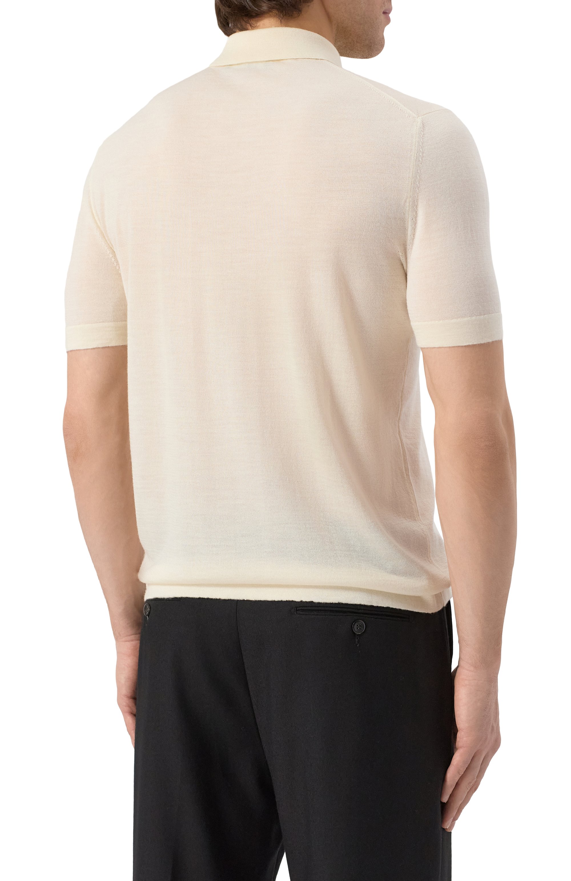Поло из шерсти и шелка KITON, арт. UMM059201, фото 4