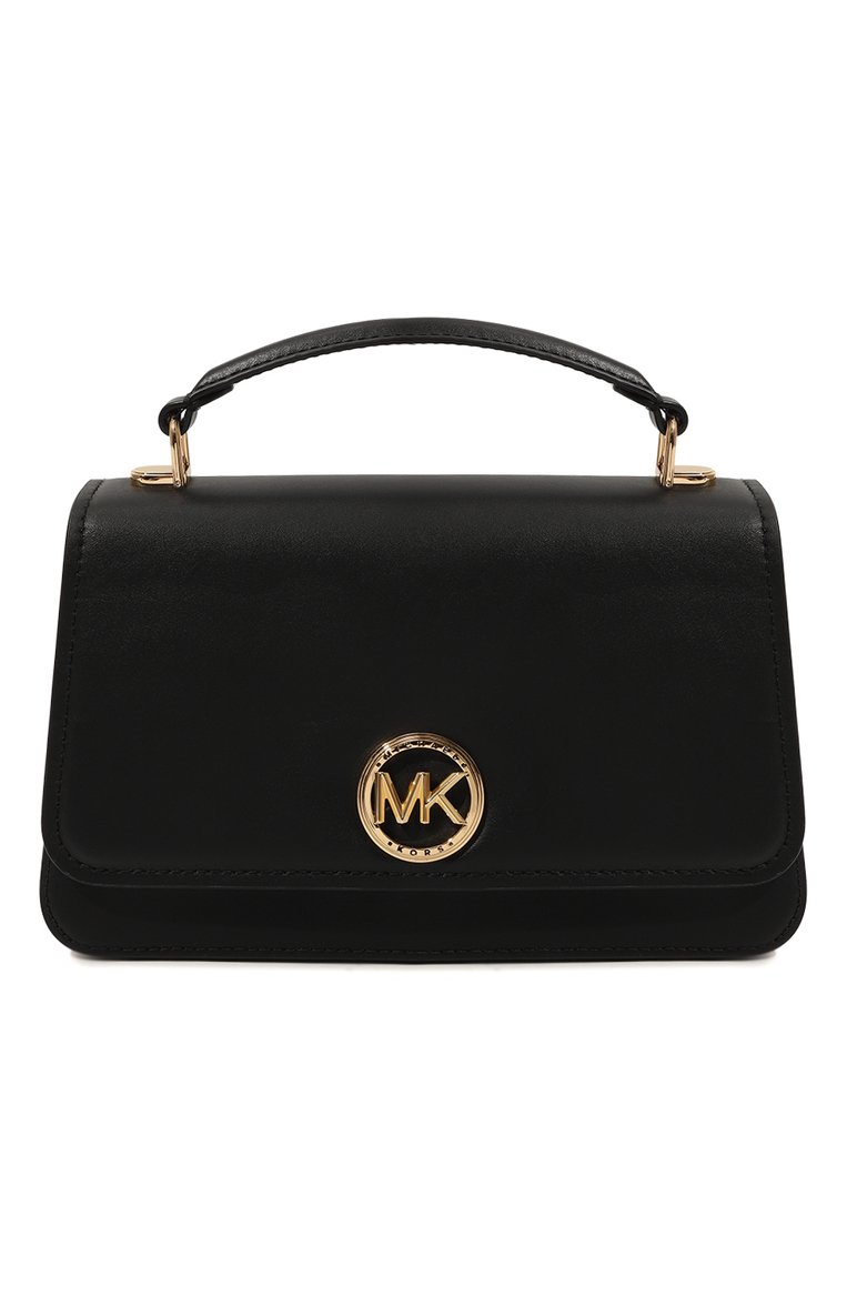 Женская сумка delancey medium  MICHAEL MICHAEL KORS черного цвета, арт. 30T4GD8S6L | Фото 1 (Матери�ал: Натуральная кожа; Драгоценные камни: Проставлено; Материал сплава: Проставлено; Ремень/цепочка: На ремешке; Размер: medium)