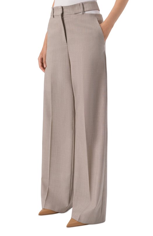 Шерстяные брюки Erika Cavallini P6SZ12 Бежевый  P6SZ12 Фото 3