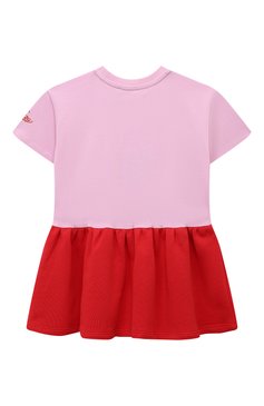 Детское хлопковое платье KENZO розового цвета, арт. K12344/3Y-5Y | Фото 2 (Материал внешний: Хлопок; Рукава: Короткие; Случай: Повседневный; Девочки Кросс-КТ: Платье-одежда; Ростовка одежда: 4 года | 104 см, 5 лет | 110 см, 3 года | 98 см)