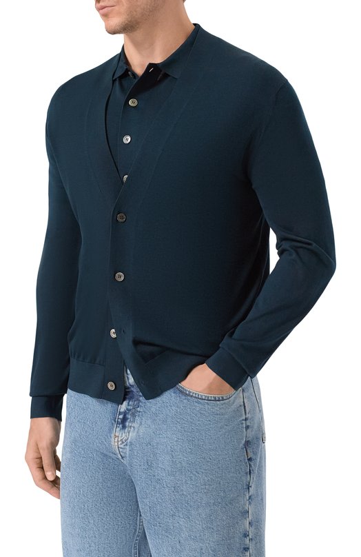 Шелковый кардиган 12 STOREEZ 137298 Зелёный  137298 Фото 3