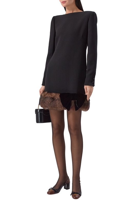 Шерстяное платье Valentino 7B0VAGF5/9Q0 Чёрный  7B0VAGF5/9Q0 Фото 2