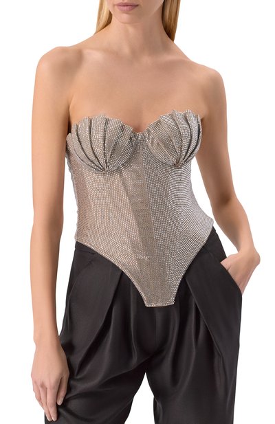 Топ-корсет с отделкой стразами GIUSEPPE DI MORABITO, арт. 05FW2T370FC 05212, фото 3