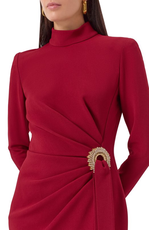 Платье из шелка и вискозы Elie Saab D0777AP25/CD003 Бордовый  D0777AP25/CD003 Фото 5