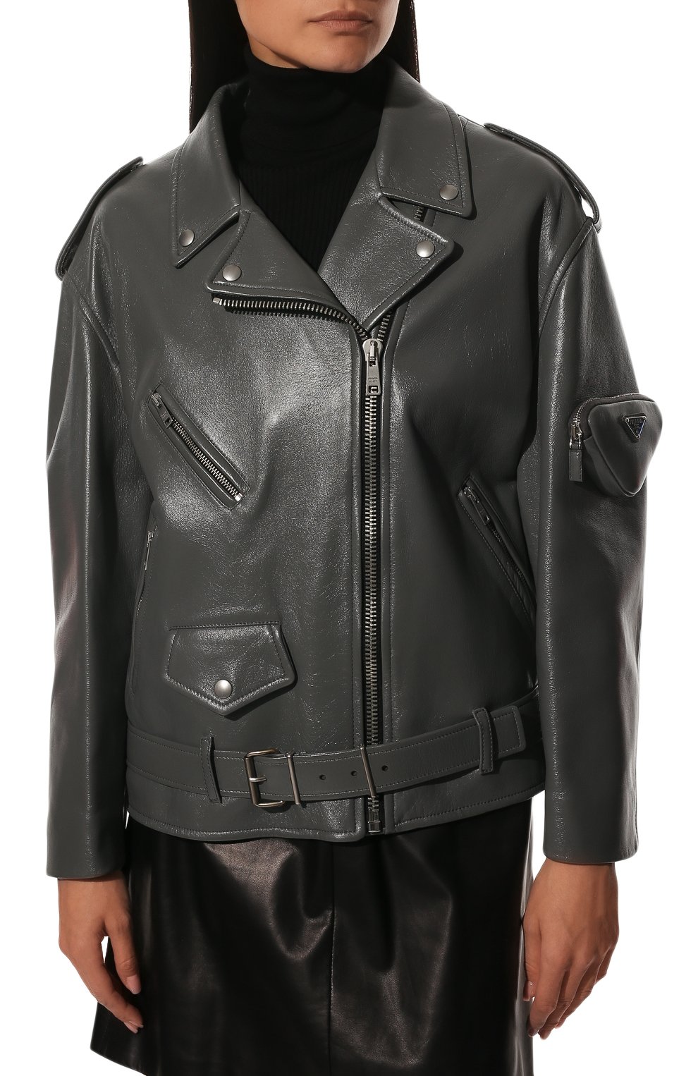 Кожаная куртка PRADA, арт. 58A081-1ZFE-F0K44, фото 3