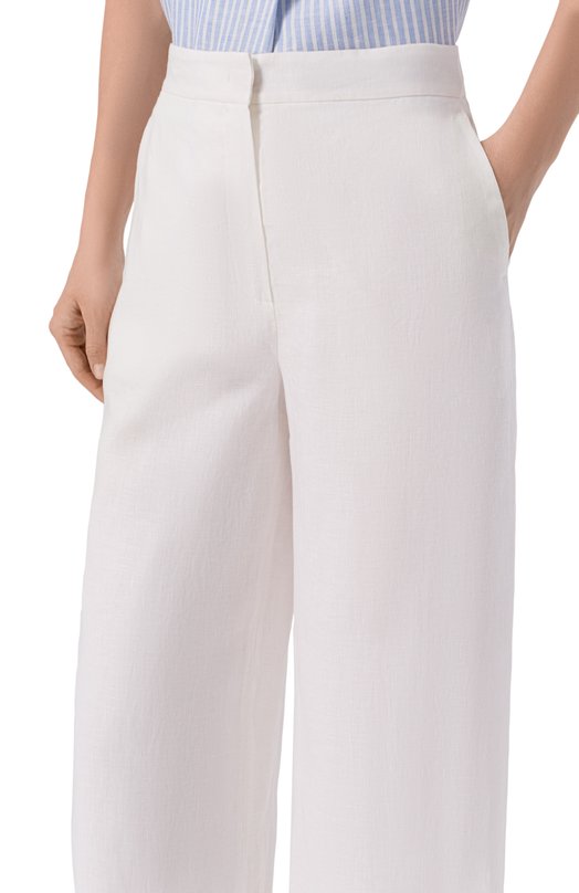 Льняные брюки Max Mara Studio MSTTAPI0CA Белый  MSTTAPI0CA Фото 5