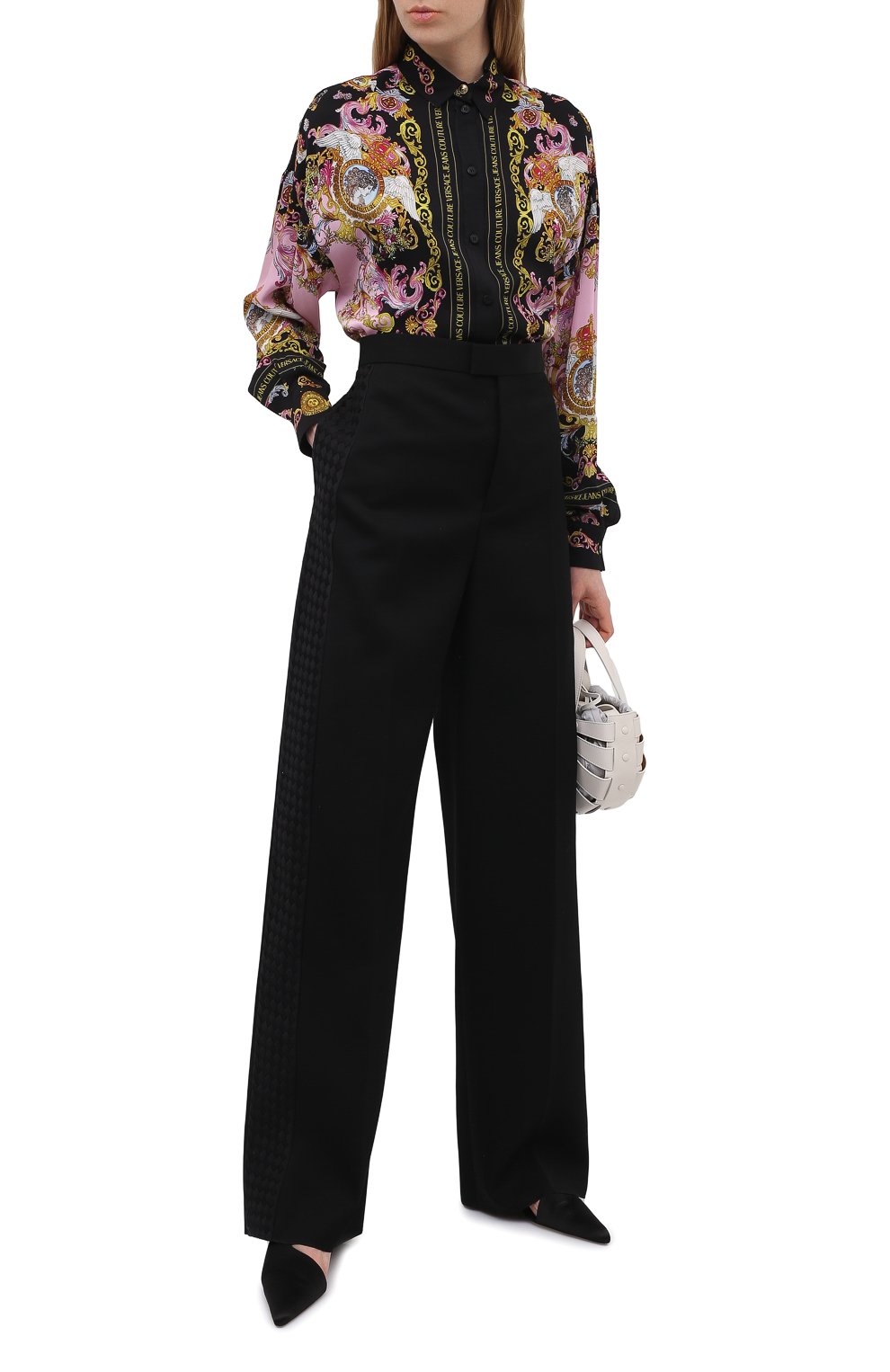 Рубашка из вискозы VERSACE JEANS COUTURE разноцветного цвета по цене 45250 руб., арт. B0HWA601-WDP211/S0229, фото 2 Рубашка из вискозы VERSACE JEANS COUTURE, арт. B0HWA601-WDP211/S0229, фото 2