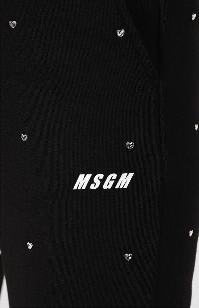 Хлопковые джоггеры MSGM черного цвета по цене 39200 руб., арт. 2742MDP163 195799, фото 5 Хлопковые джоггеры MSGM, арт. 2742MDP163 195799, фото 5