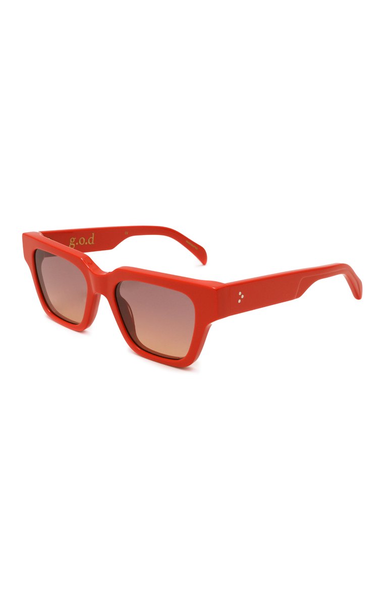 Женские солнцезащитные очки G.O.D. EYEWEAR красного цвета, арт. THIRTY FIVE RED/PURPLE YELL0W | Фото 1 (Региональные ограничения белый список (Axapta Mercury): Не проставлено; Нос: Не проставлено; Материал: Пластик; Тип очков: С/з; Очки форма: Квадратные; Оптика Гендер: оптика-женское)