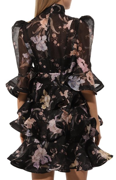 Платье изо льна и шелка ZIMMERMANN черного цвета по цене 246000 руб., арт. 6607DF242, фото 4 Платье изо льна и шелка ZIMMERMANN, арт. 6607DF242, фото 4