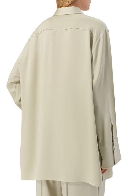 Атласная рубашка Jil Sander J02DL0284/J76018 Зелёный  J02DL0284/J76018 Фото 4