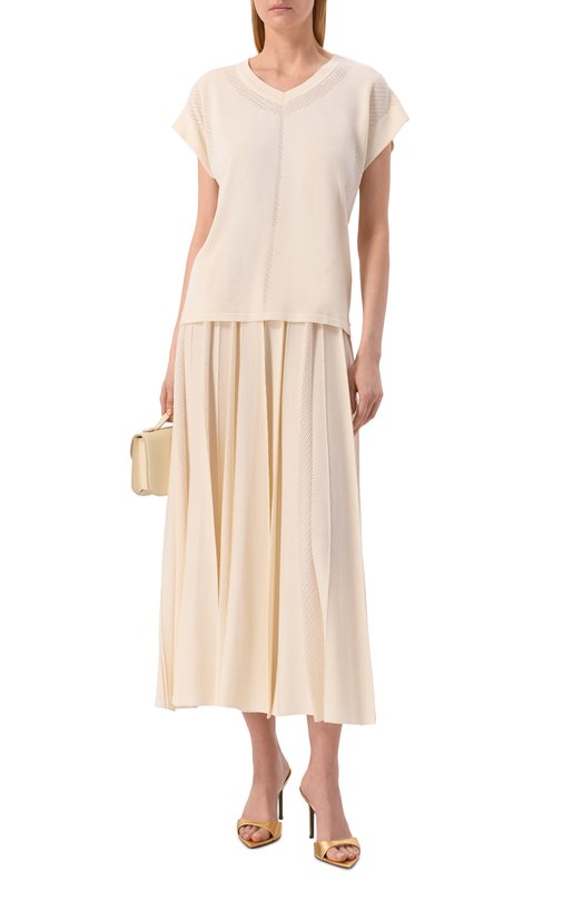 Топ из шелка и вискозы Freeage S26.JM179.6070.101 Кремовый  S26.JM179.6070.101 Фото 2