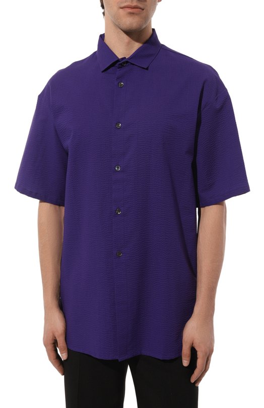 Хлопковая рубашка Giorgio Armani 3SGCCZ17/TZ272 Фиолетовый  3SGCCZ17/TZ272 Фото 3