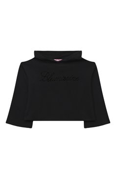 Детский укороченное худи BLUMARINE черного цвета, арт. IF3154F0576 | Фото 1 (Рукава: Длинные; Материал сплава: Проставлено; Материал внешний: Вискоза; Драгоценные камни: Проставлено)