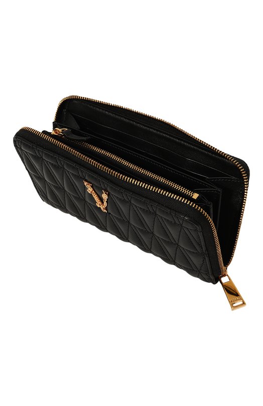 Кожаный кошелек Versace 1007674/DNATR4 Чёрный  1007674/DNATR4 Фото 3
